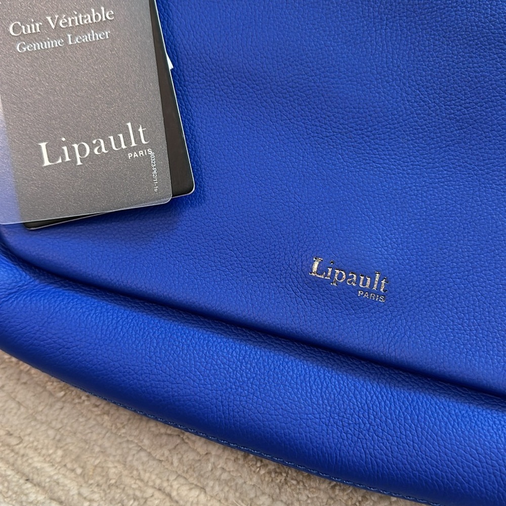 Lipault leather crossbody bag purse blue clutch - Picture 2 of 8